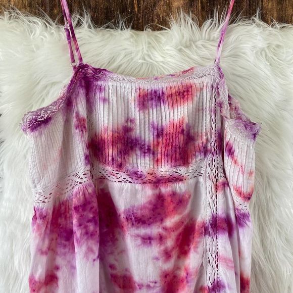 Free People | Tie Dye Eyelet Maxi Dress Large - Picture 2 of 6